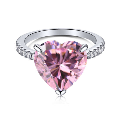[Kincade Jewelry] Bague romantique scintillante de 6,0 carats en forme de cœur