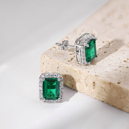[Kincade Jewelry] Boucles d'oreilles de banquet luxueuses et délicates en taille émeraude