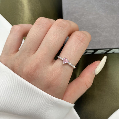 [Kincade Jewelrys] Bague d'amour en forme de cœur de 0,5 carat, charmante et éternelle