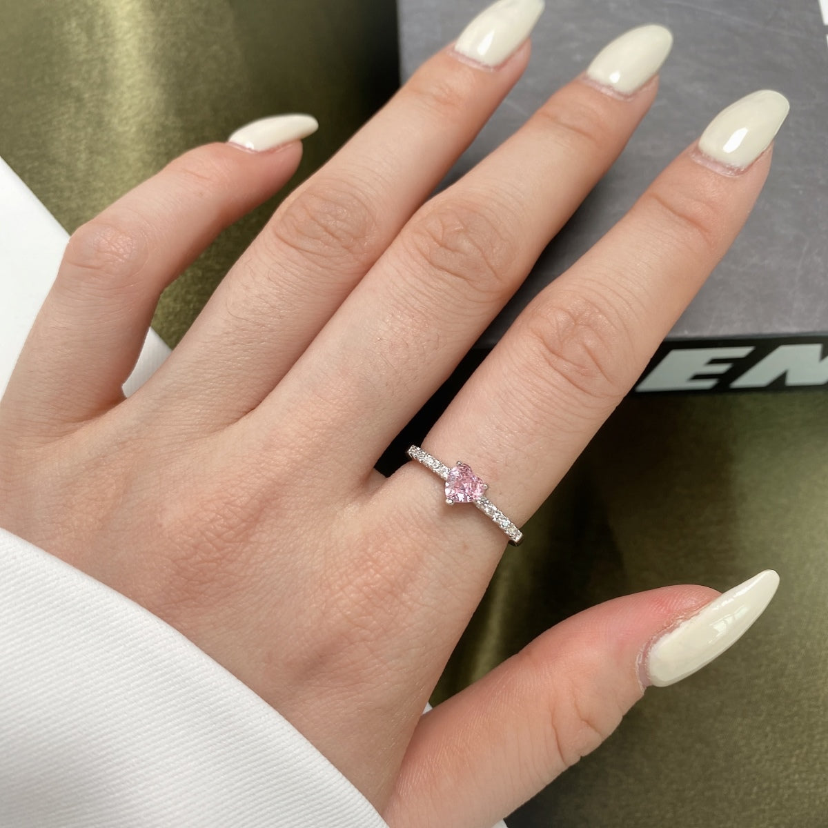 [Kincade Jewelrys] Bague d'amour en forme de cœur de 0,5 carat, charmante et éternelle