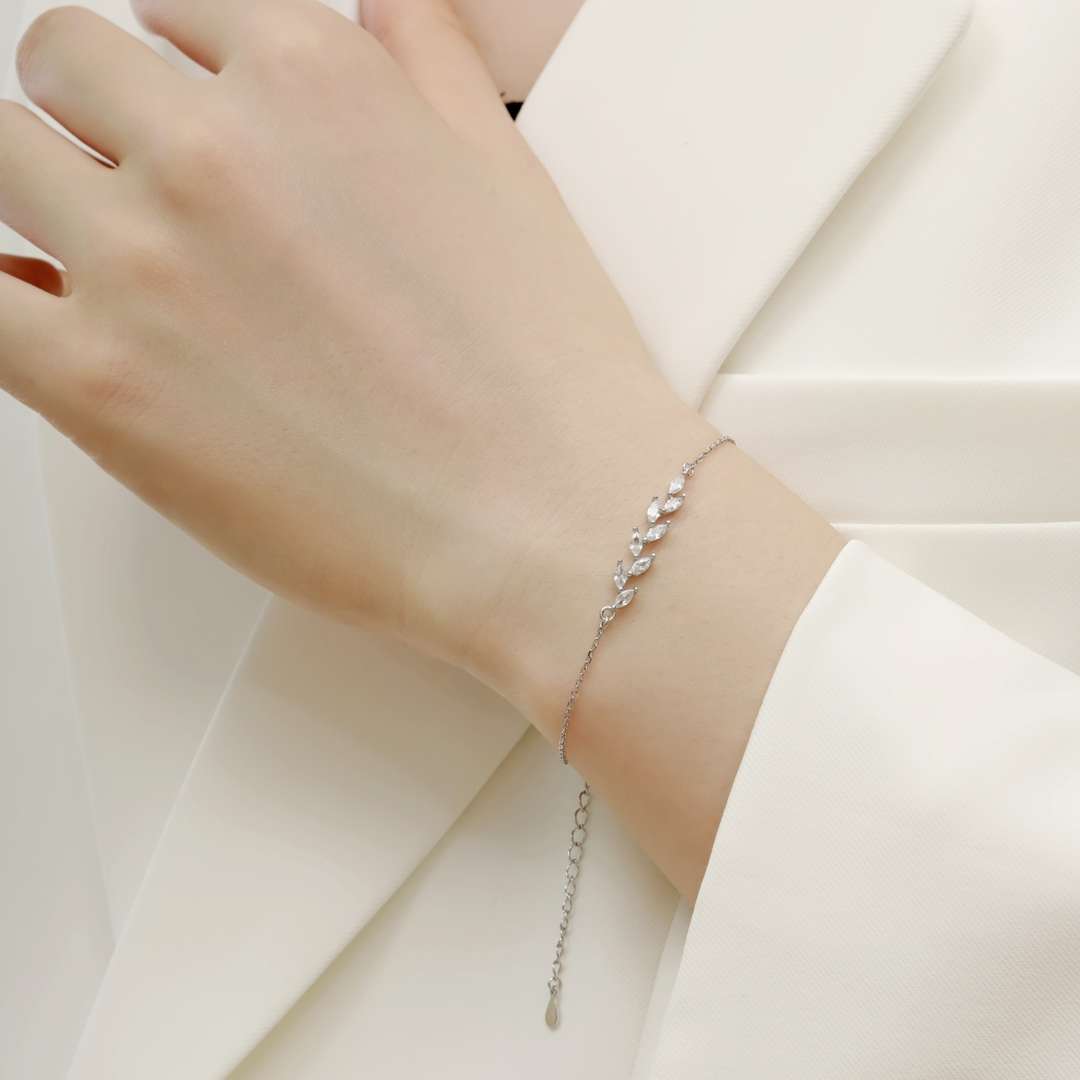 [Kincade Jewelrys] Bracelet élégant en forme de feuilles de blé