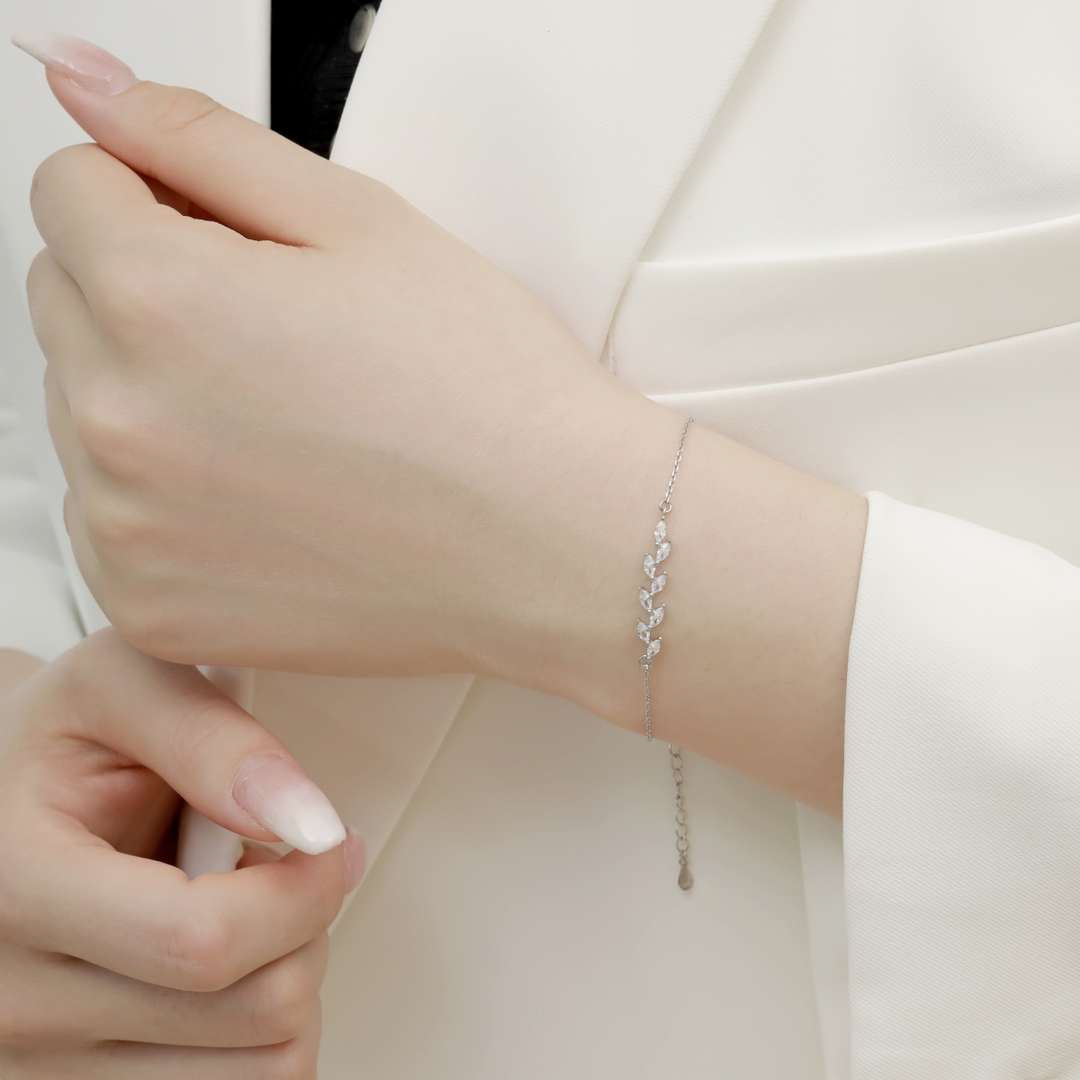 [Kincade Jewelrys] Bracelet élégant en forme de feuilles de blé