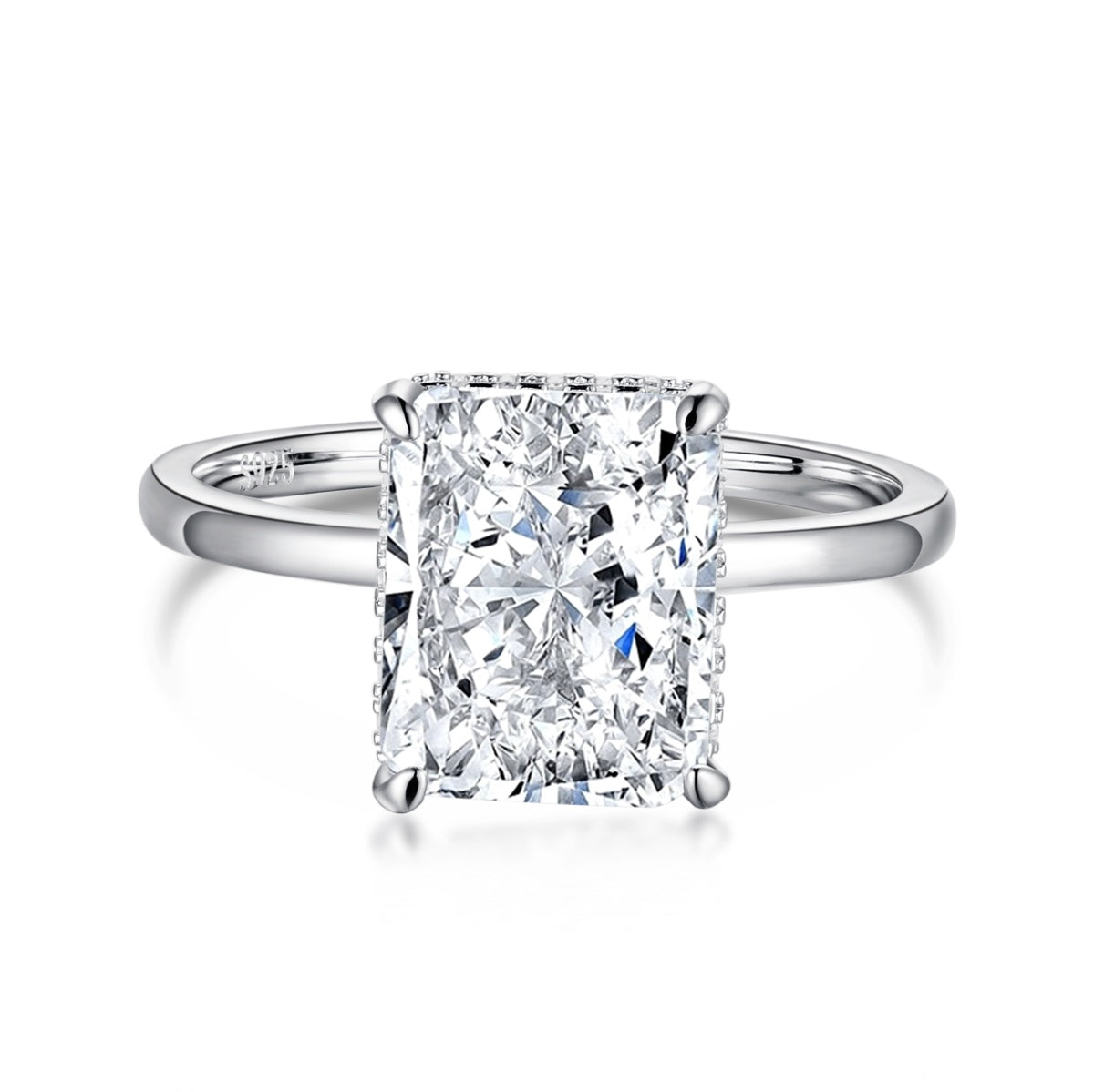 [Kincade Jewelry] Bague de banquet ornée de 4,0 carats, taille radiand enchanteresse