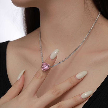 [Kincade Jewelrys] Collier tennis polyvalent et coloré en forme de cœur de 8,0 carats