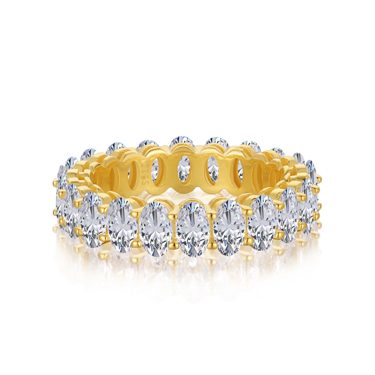 [Bijoux Kincade] Bague tennis ovale ornée