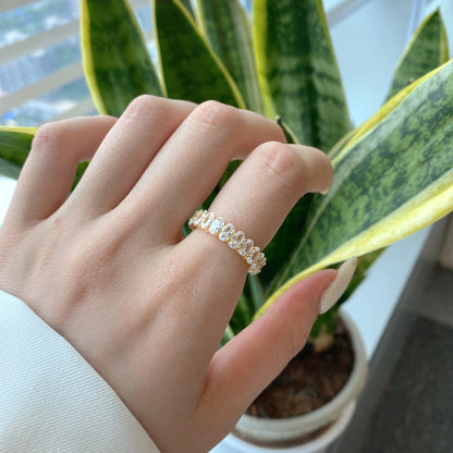 [Bijoux Kincade] Bague tennis ovale ornée