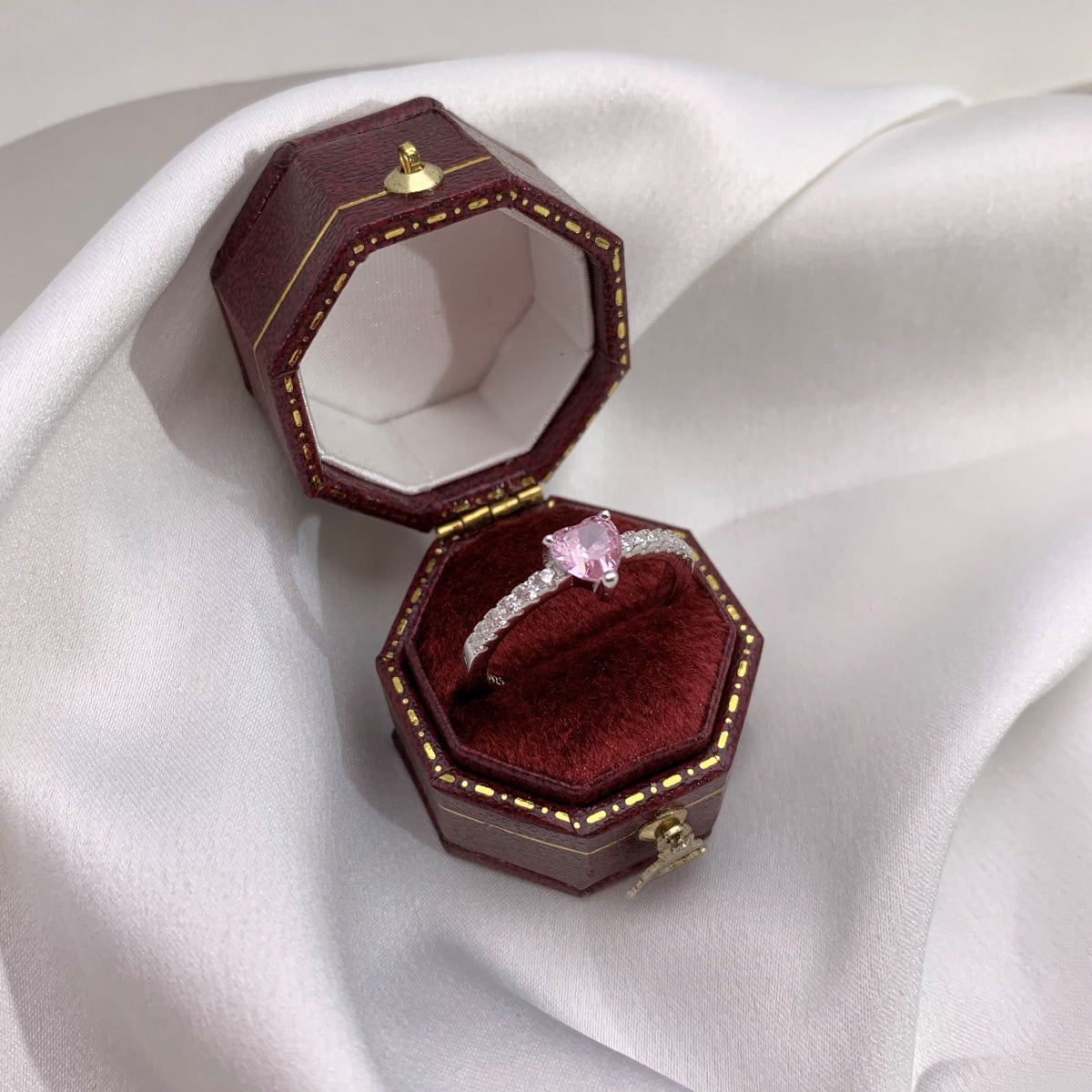 [Kincade Jewelrys] Bague d'amour en forme de cœur de 0,5 carat, charmante et éternelle