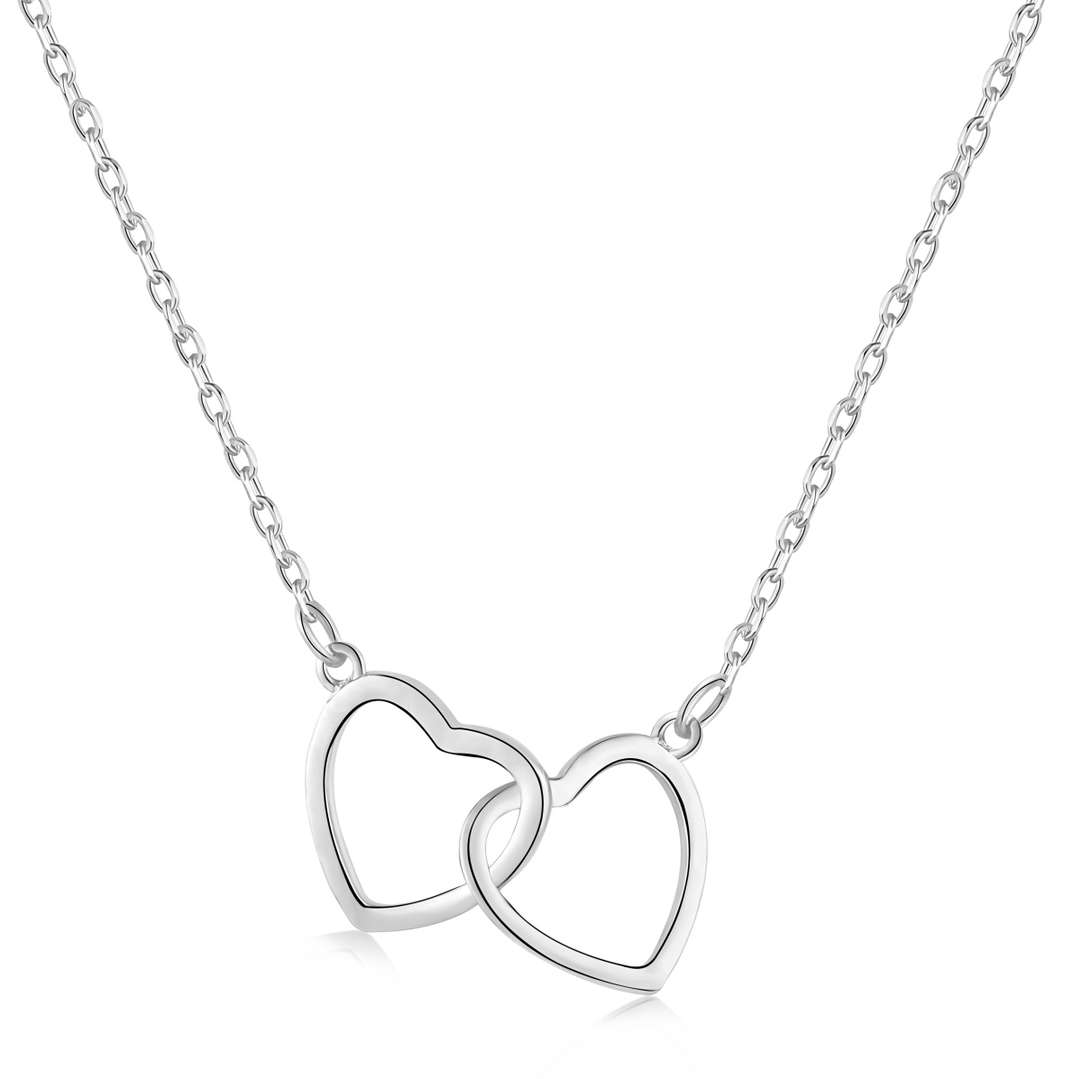 [Kincade Jewelrys] Collier double anneau Love en argent sterling