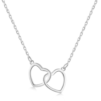 [Kincade Jewelrys] Collier double anneau Love en argent sterling