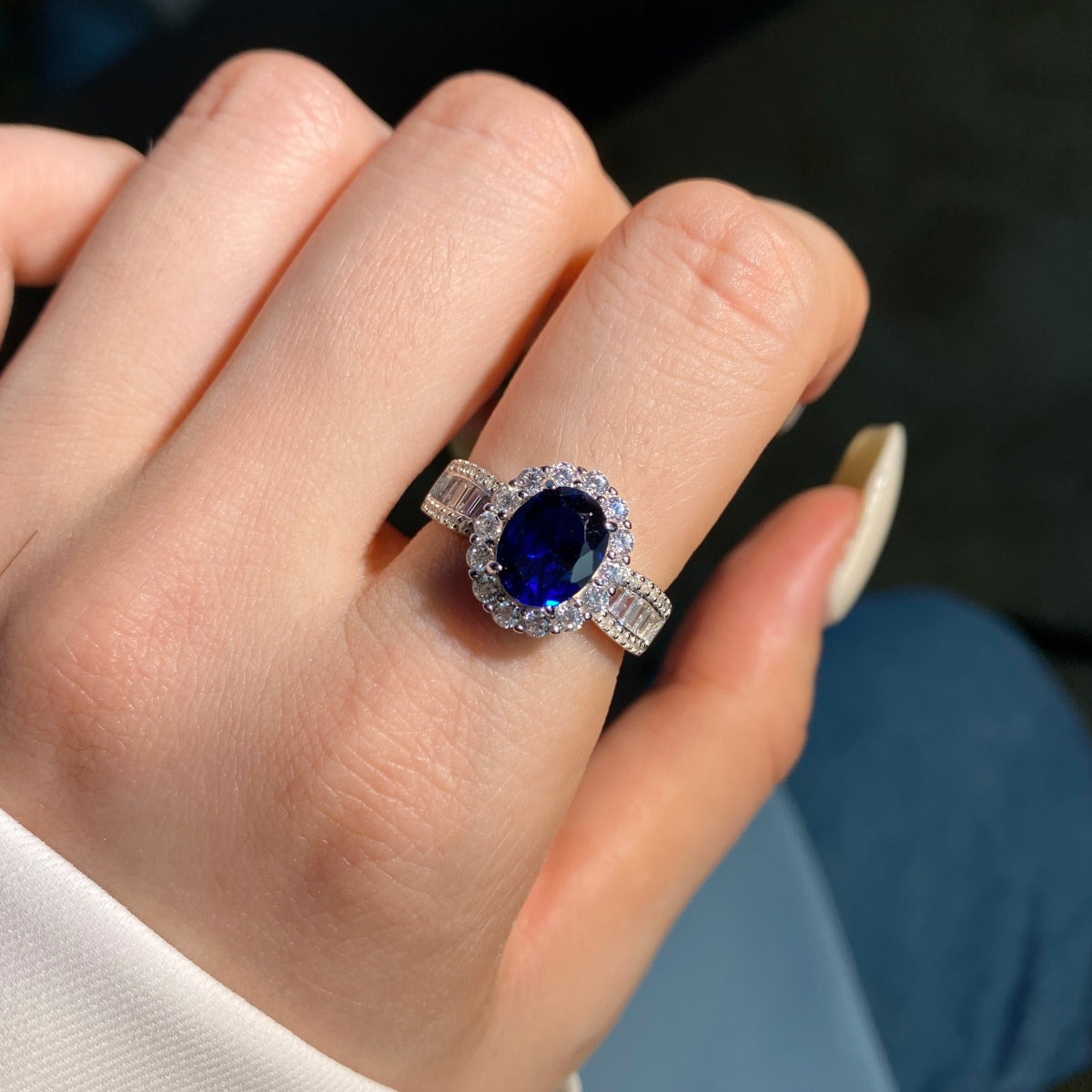 [Kincade Jewelrys]1.5 Carat Dazzling Charming Oval Cut Banquet Ring