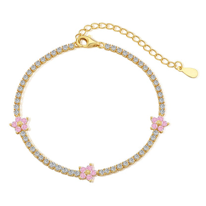 [Kincade Jewelrys] Bracelet tennis en forme de fleur scintillante