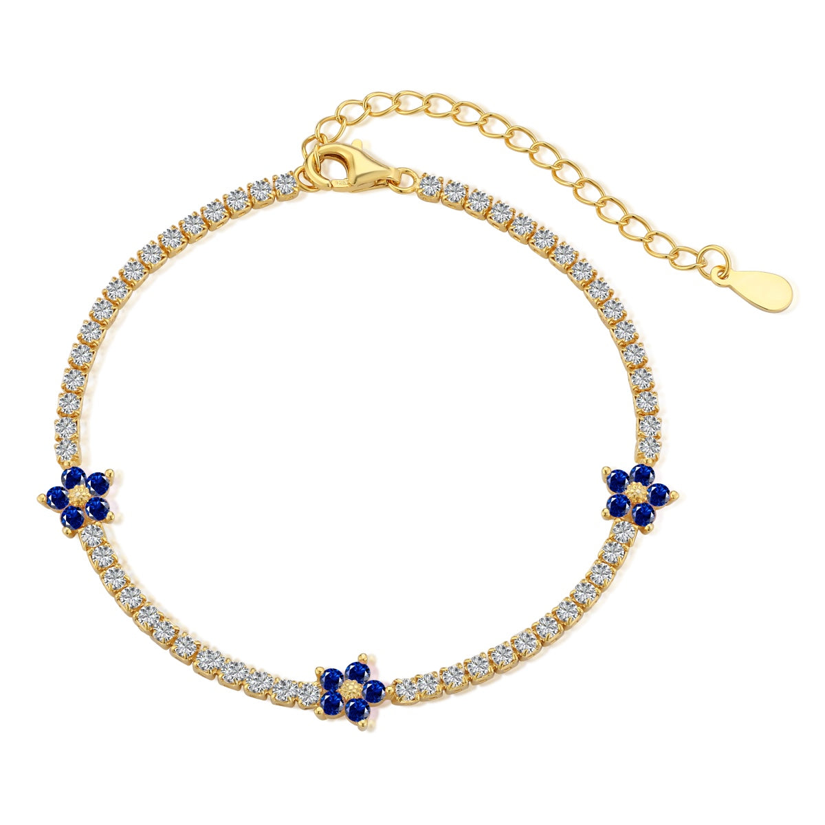 [Kincade Jewelrys] Bracelet tennis en forme de fleur scintillante