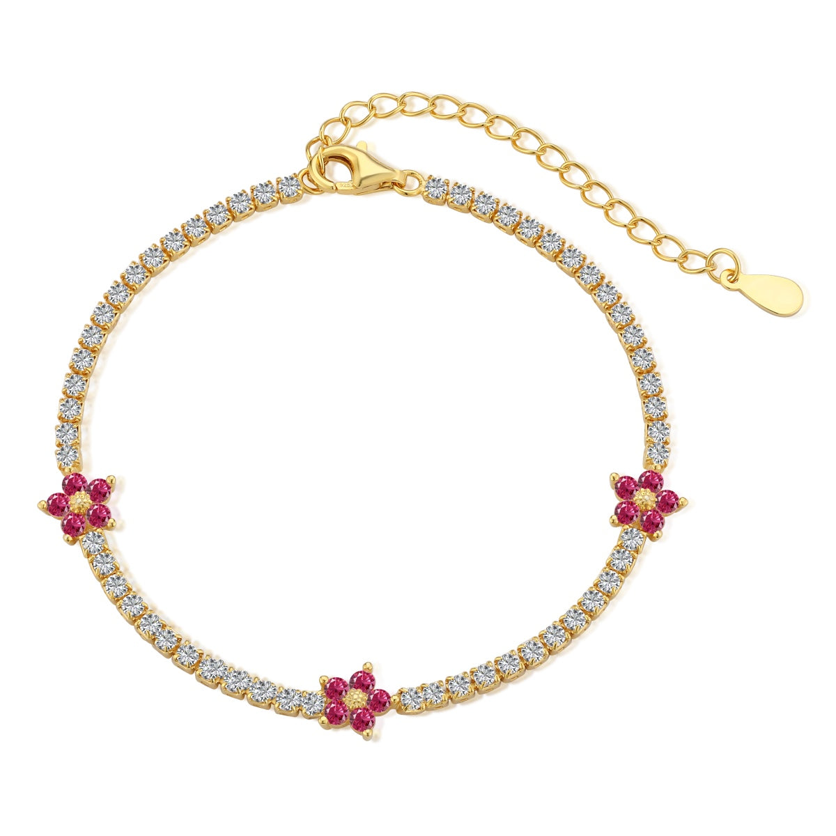 [Kincade Jewelrys] Bracelet tennis en forme de fleur scintillante