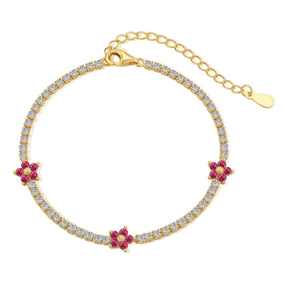 [Kincade Jewelrys] Bracelet tennis en forme de fleur scintillante