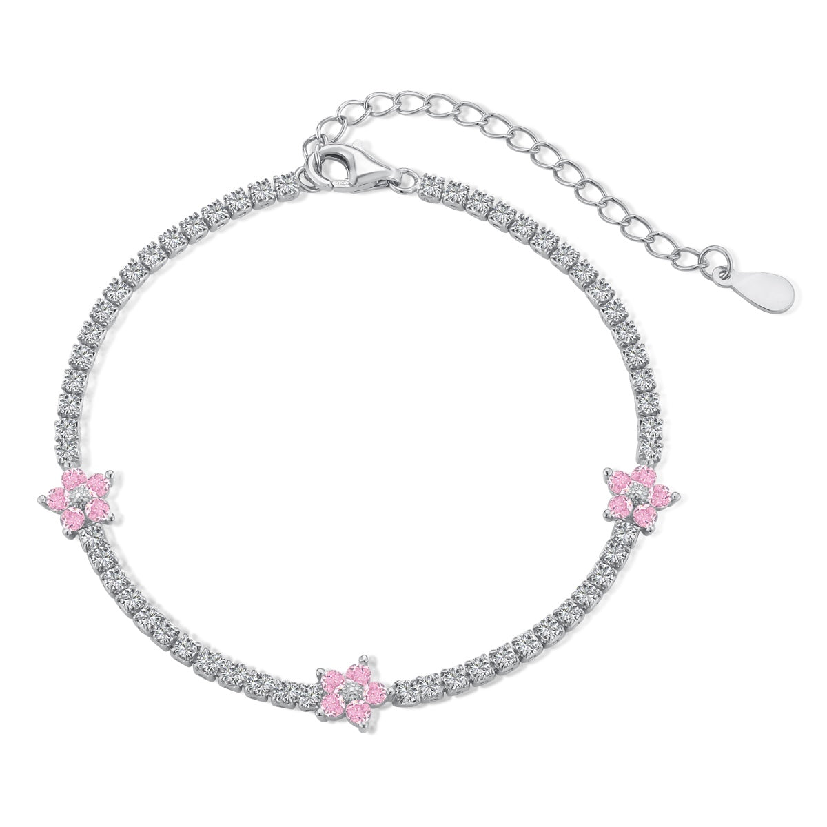 [Kincade Jewelrys] Bracelet tennis en forme de fleur scintillante