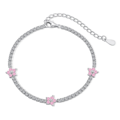 [Kincade Jewelrys] Bracelet tennis en forme de fleur scintillante