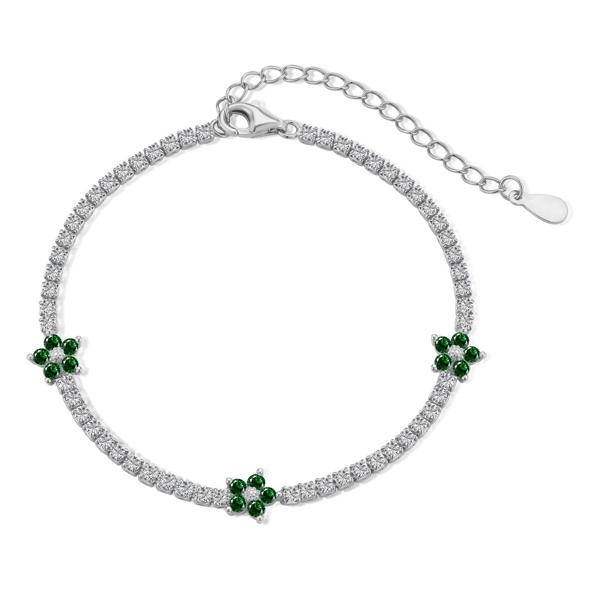 [Kincade Jewelrys] Bracelet tennis en forme de fleur scintillante