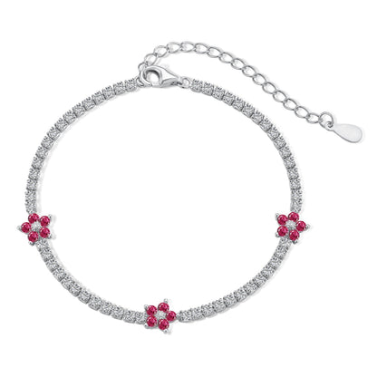 [Kincade Jewelrys] Bracelet tennis en forme de fleur scintillante