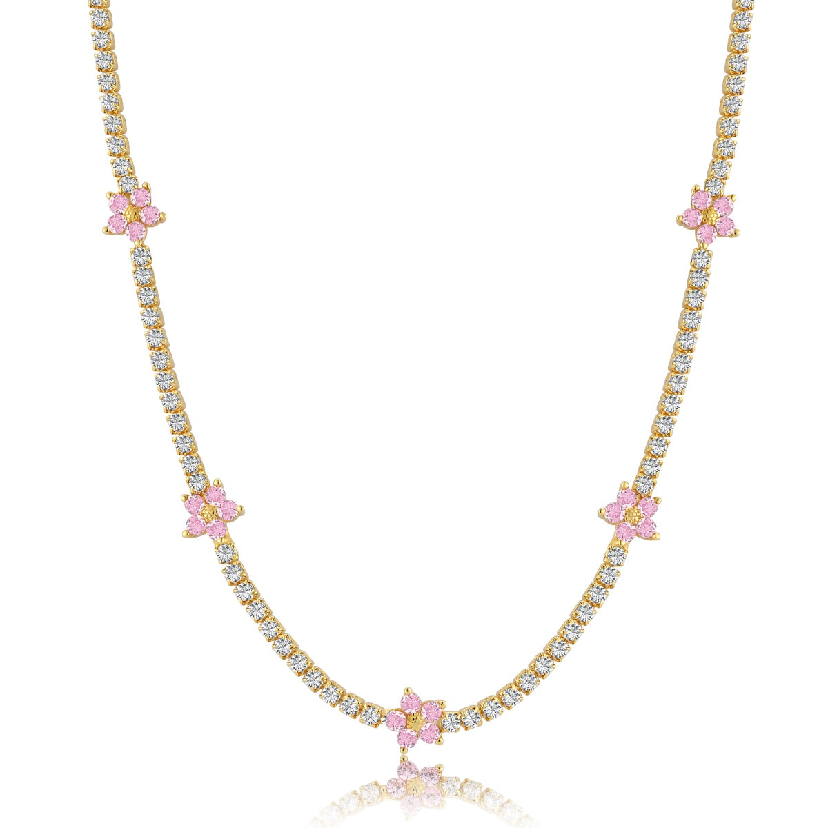 [Kincade Jewelrys] Collier tennis luxueux à fleurs colorées