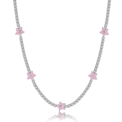 [Kincade Jewelrys] Collier tennis luxueux à fleurs colorées
