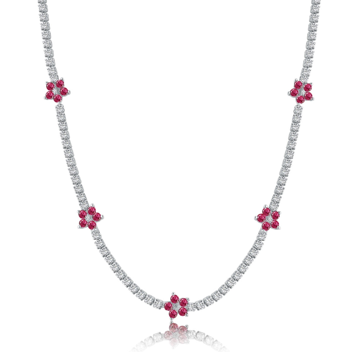 [Kincade Jewelrys] Collier tennis luxueux à fleurs colorées