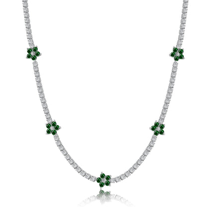 [Kincade Jewelrys] Collier tennis luxueux à fleurs colorées