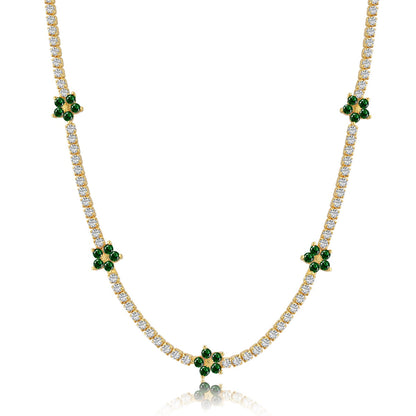 [Kincade Jewelrys] Collier tennis luxueux à fleurs colorées