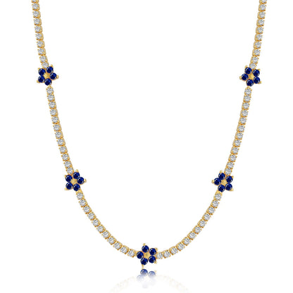 [Kincade Jewelrys] Collier tennis luxueux à fleurs colorées
