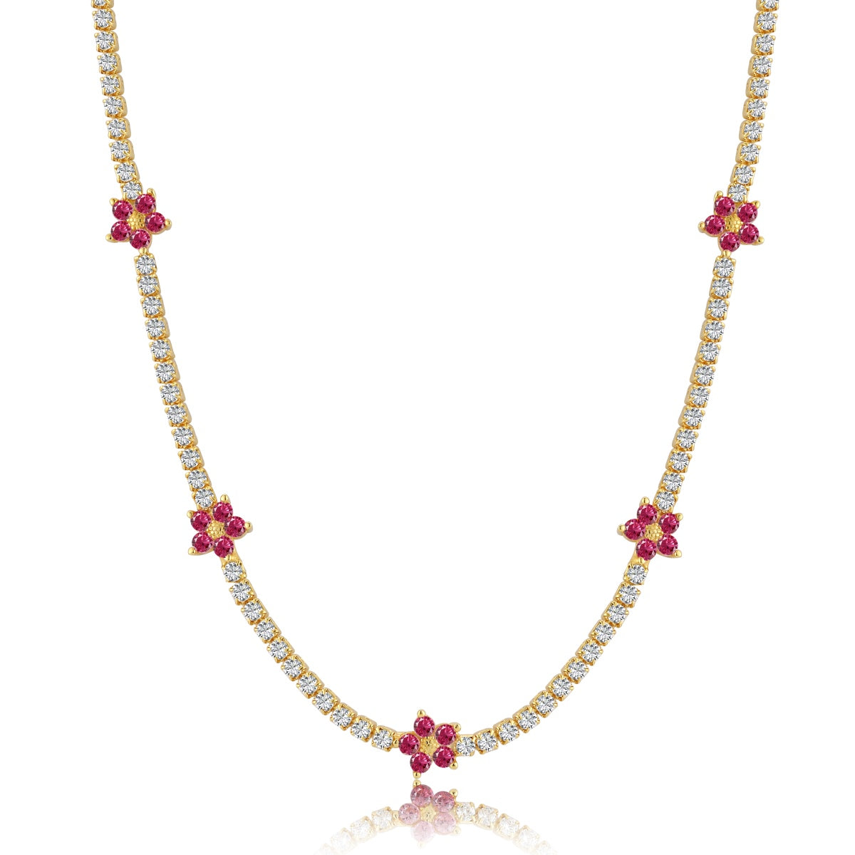 [Kincade Jewelrys] Collier tennis luxueux à fleurs colorées