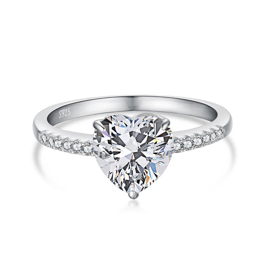 [Kincade Jewelry] Bague d'amoureux en forme de cœur, 2,0 carats, éclatante et brillante