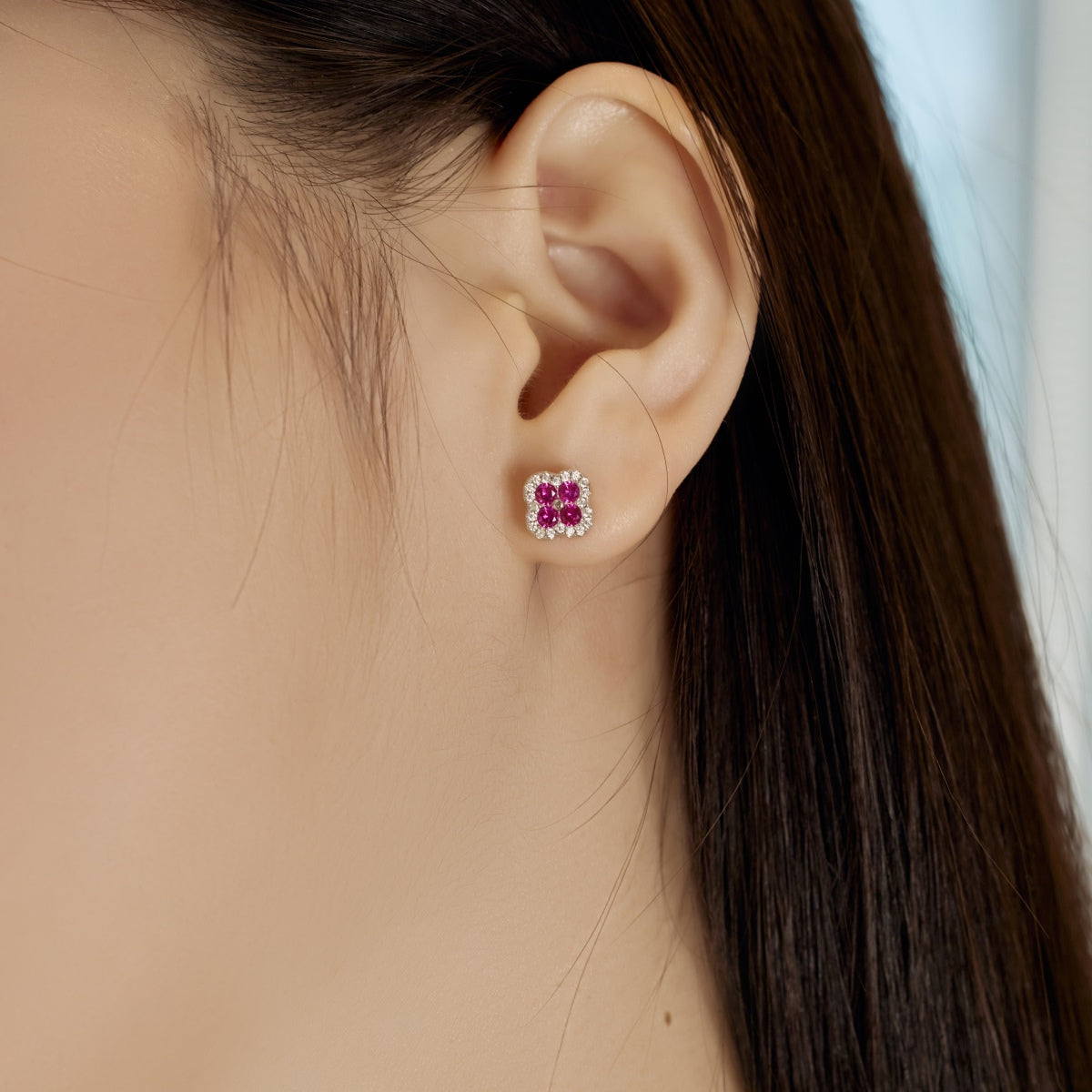 [Kincade Jewelrys]Four-Leaf Clover Flower Shaped Earrings