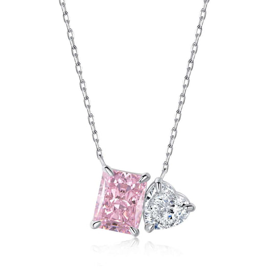 [Kincade Jewelrys] Collar deslumbrante con forma de cuadrado y corazón