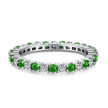 [Kincade Jewelry] Superbe bague tennis ronde colorée