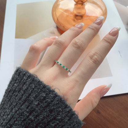 [Kincade Jewelry] Superbe bague tennis ronde colorée
