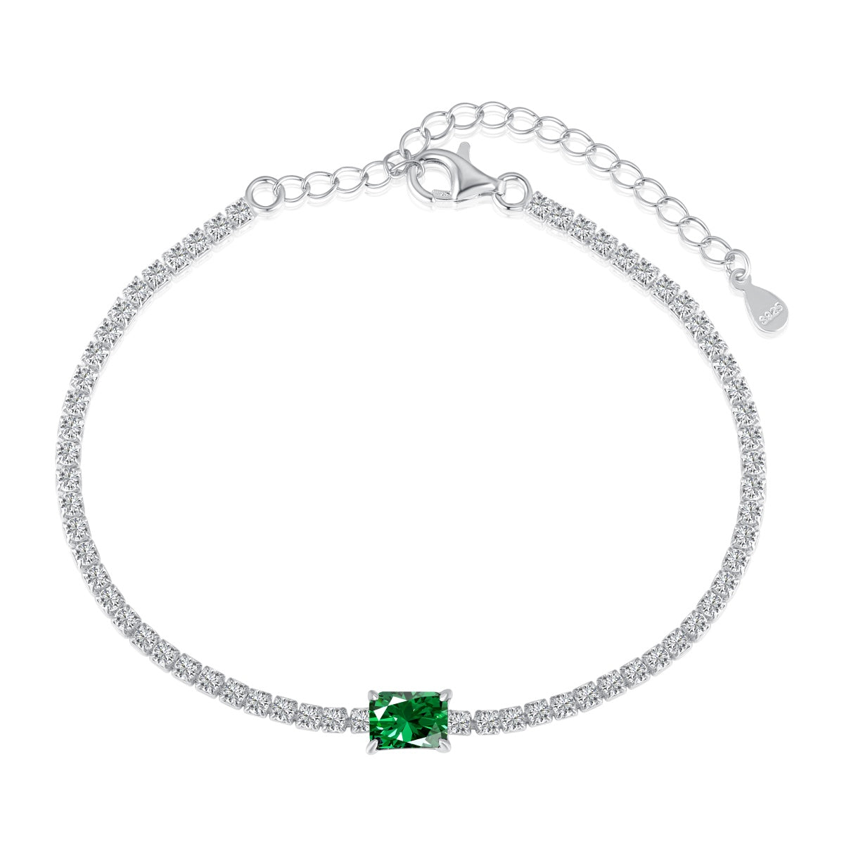 [Kincade Jewelry] Bracelet de banquet unique taille émeraude de 1,0 carat