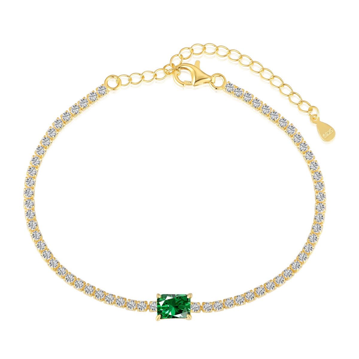 [Kincade Jewelry] Bracelet de banquet unique taille émeraude de 1,0 carat