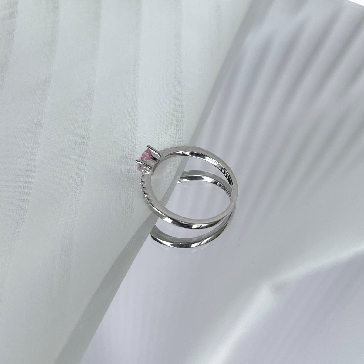[Kincade Jewelrys] Bague d'amour en forme de cœur de 0,5 carat, charmante et éternelle