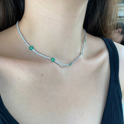[Kincade Jewelrys] Collier tennis luxueux à fleurs colorées