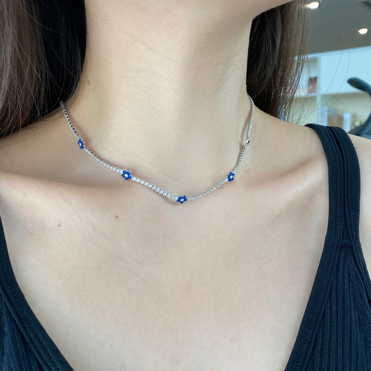 [Kincade Jewelrys] Collier tennis luxueux à fleurs colorées