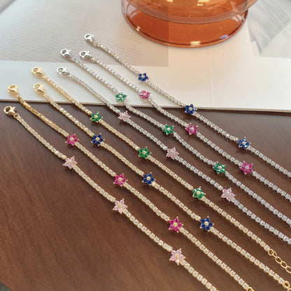 [Kincade Jewelrys] Bracelet tennis en forme de fleur scintillante