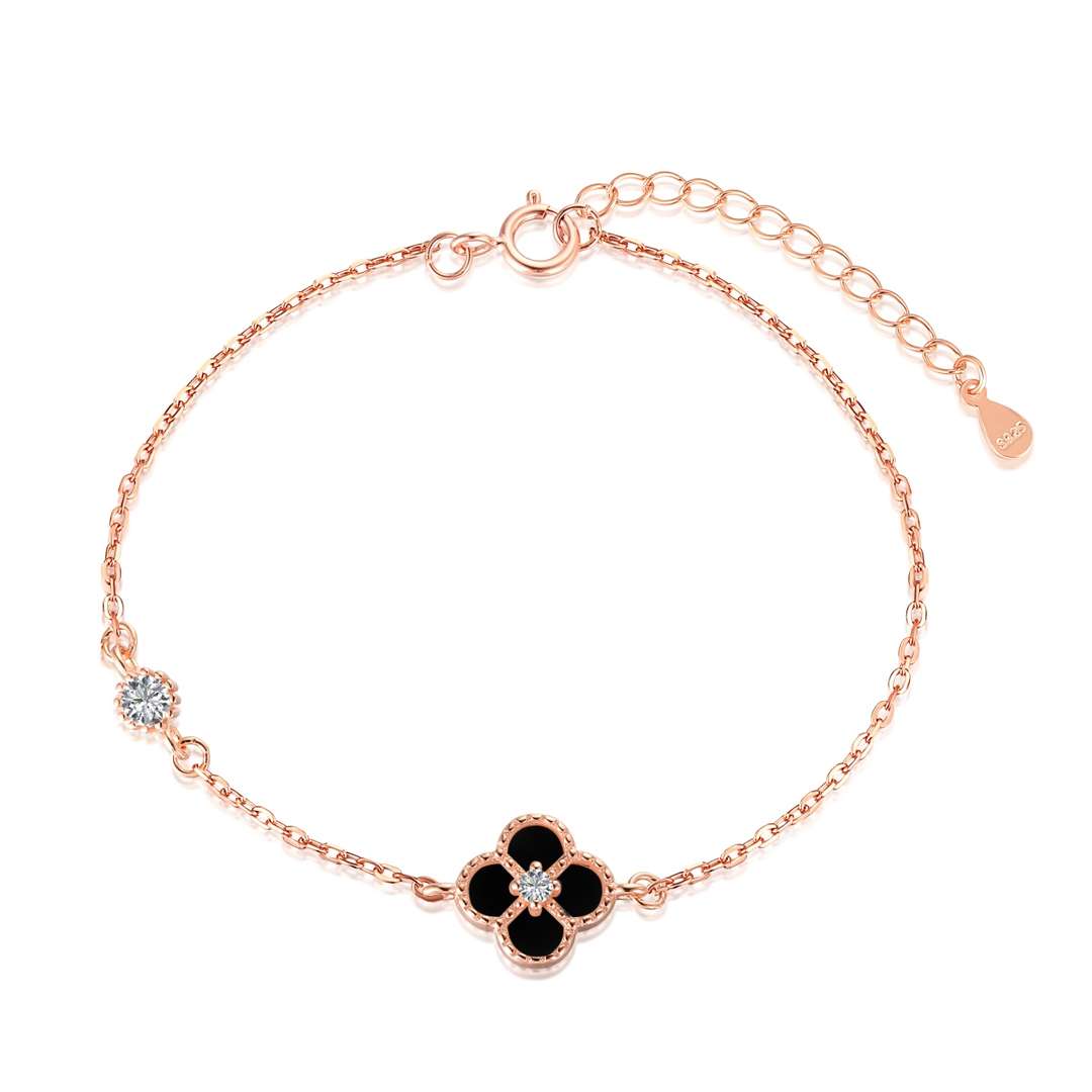 [Kincade Jewelrys] Bracelet délicat en trèfle à quatre feuilles