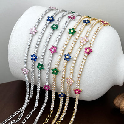 [Kincade Jewelrys] Bracelet tennis en forme de fleur scintillante