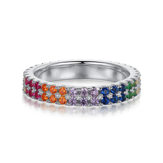[Kincade Jewelrys] Bague tennis ronde colorée unique