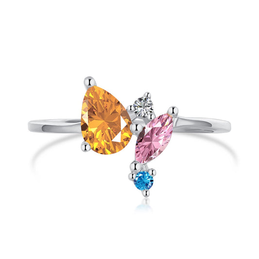 [Kincade Jewelrys] Anillo multicorte colorido y radiante para uso diario