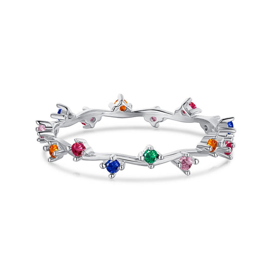 [Kincade Jewelrys] Anillo diario radiante y colorido de corte redondo