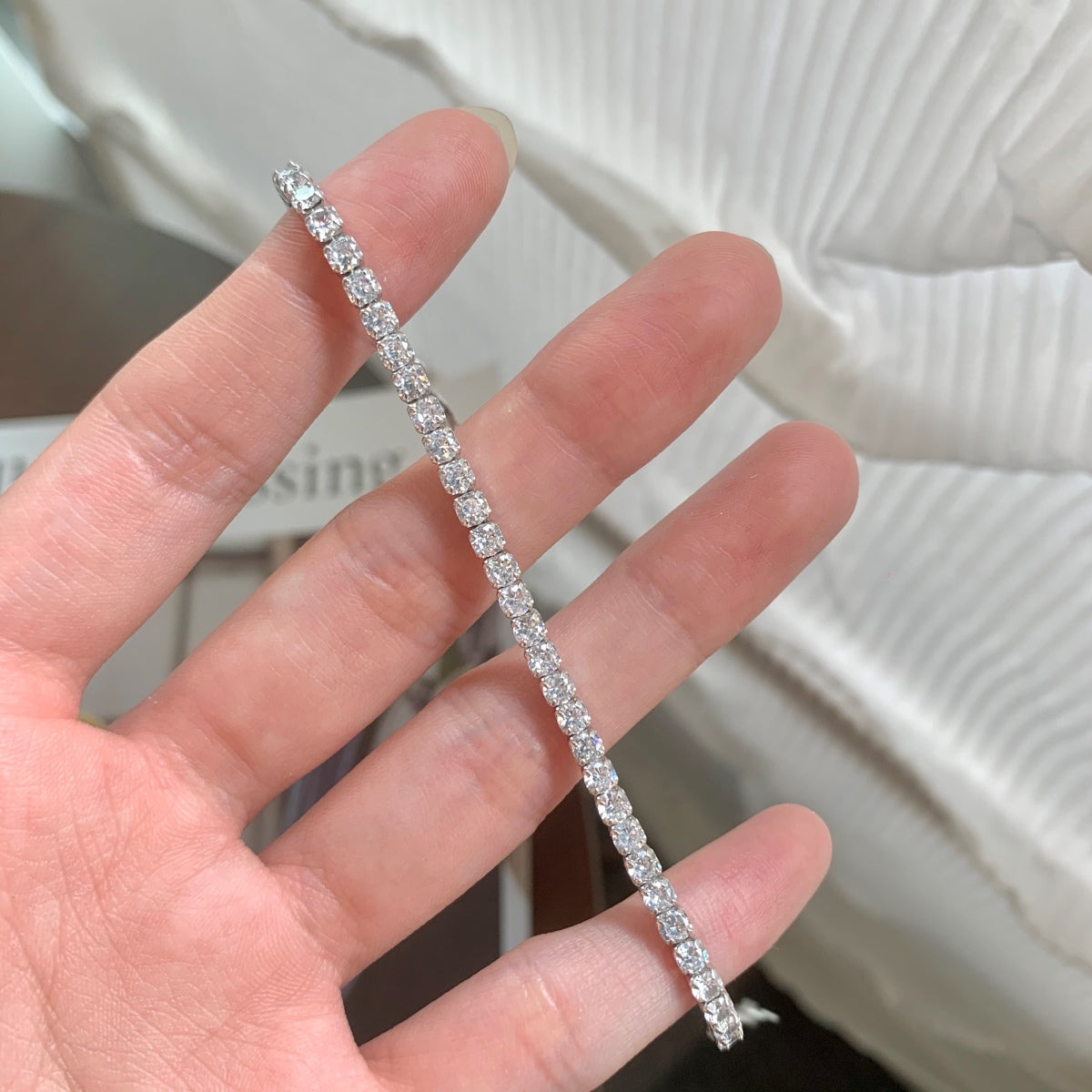 [Kincade Jewelrys] Bracelet quotidien scintillant à taille ronde