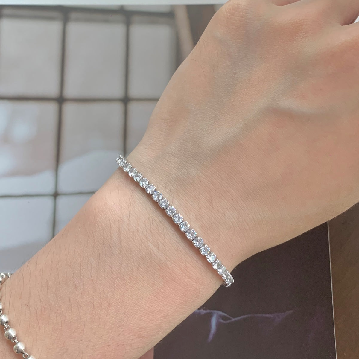 [Kincade Jewelrys] Bracelet quotidien scintillant à taille ronde