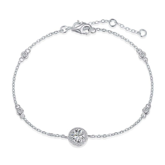 [Joyas Kincade] Pulsera deslumbrante con corte redondo
