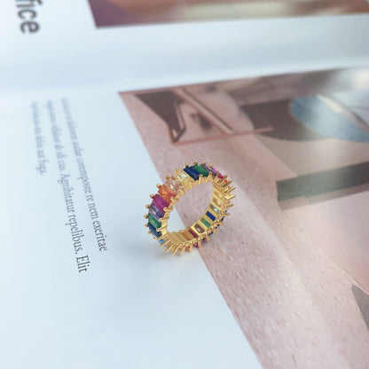 [Kincade Jewelrys] Bague unique et colorée à taille radiante