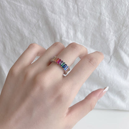 [Kincade Jewelrys] Bague unique et colorée à taille radiante